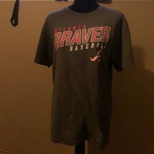Gray Atlanta Braves baseball t-shirt